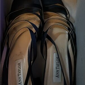 Ann Taylor Black Strappy Heels